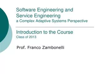 Prof. Franco Zambonelli