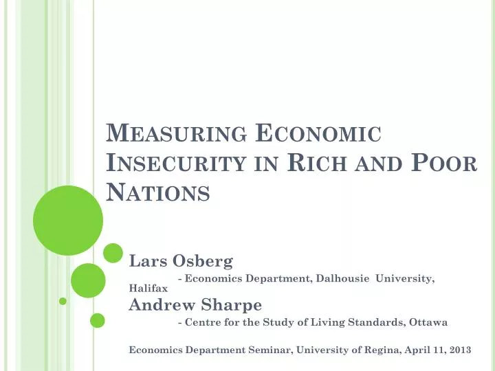 measuring economic insecurity in rich and poor nations