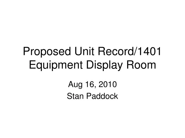proposed unit record 1401 equipment display room