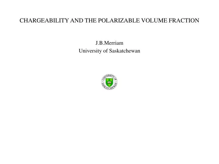 chargeability and the polarizable volume fraction