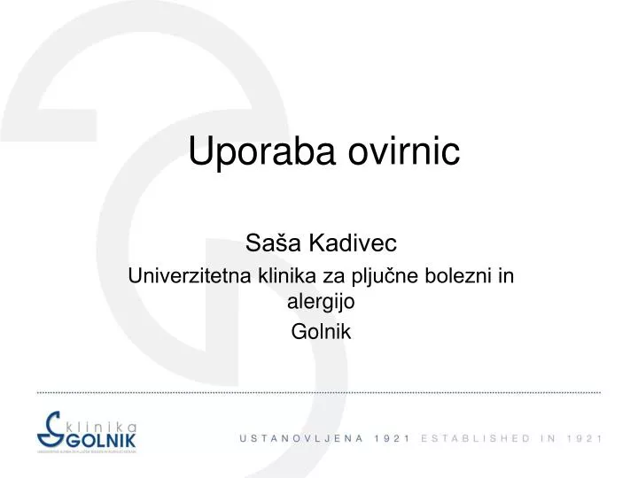 uporaba ovirnic