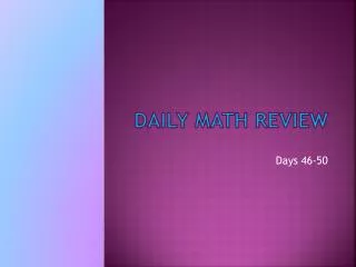 Daily Math Review