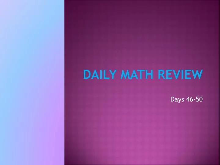 daily math review