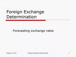 Foreign Exchange Determination