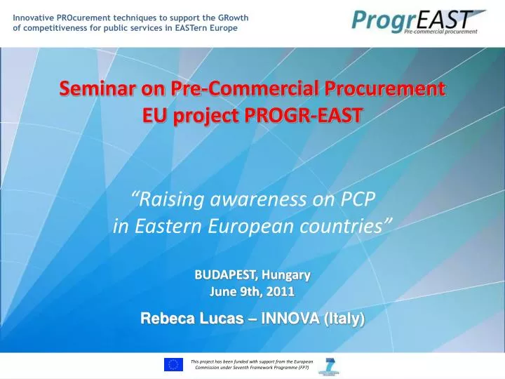 seminar on pre commercial procurement eu project progr east