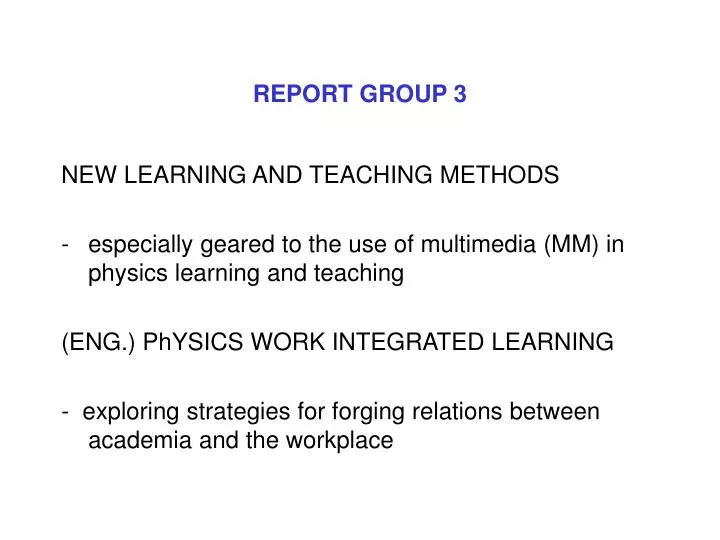 report group 3