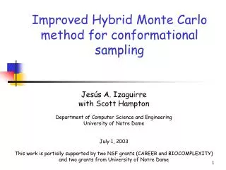 Improved Hybrid Monte Carlo method for conformational sampling