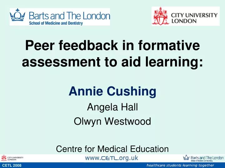 peer feedback in formative assessment to aid learning