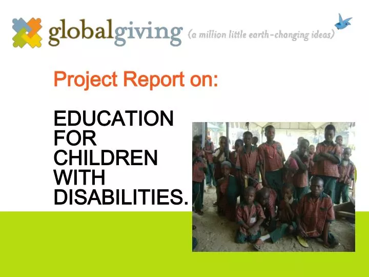 project report on education for children with disabilities