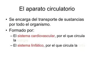 el aparato circulatorio