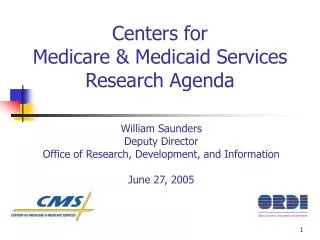 Centers for Medicare &amp; Medicaid Services Research Agenda