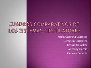 cuadros comparativos de los sistemas circulatorio