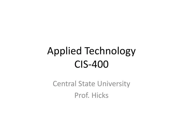 applied technology cis 400
