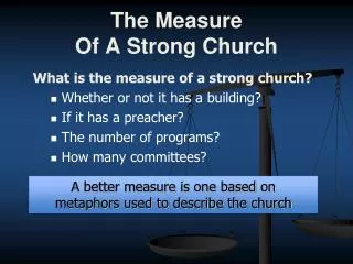 The Measure Of A Strong Church