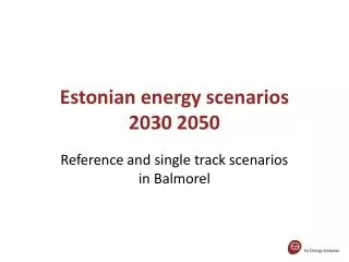 Estonian energy scenarios 2030 2050