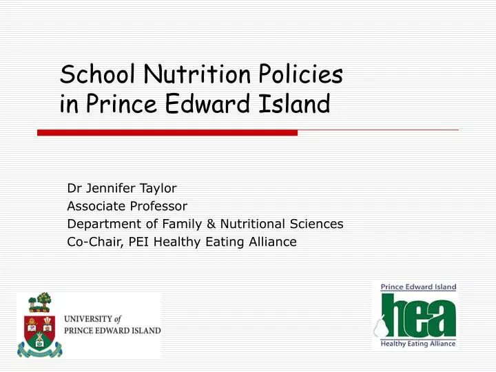 school nutrition policies in prince edward island