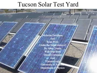 Tucson Solar Test Yard