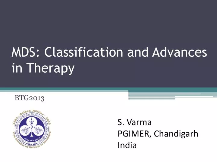 mds classification and advances in therapy