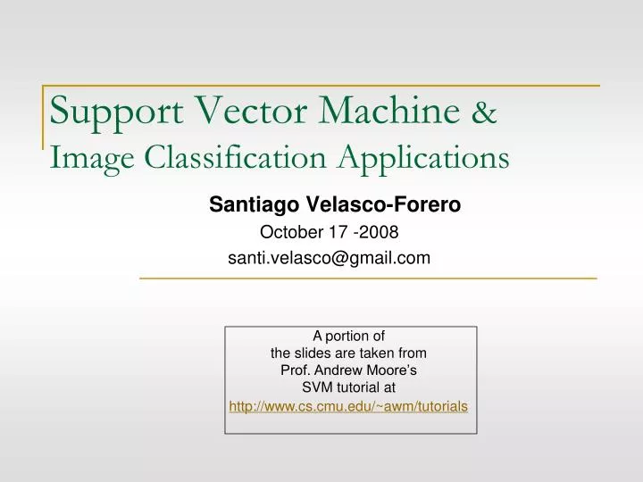 support vector machine image classification applications