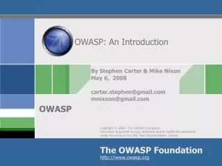 OWASP: An Introduction