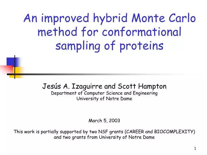 an improved hybrid monte carlo method for conformational sampling of proteins