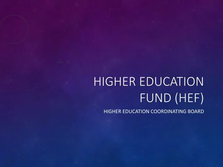 higher education fund hef