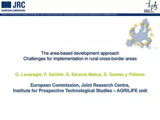 The area-based development approach Challenges for implementation in rural cross-border areas