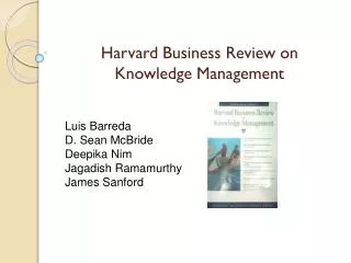 Harvard Business Review on Knowledge Management