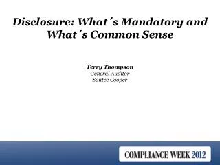 Terry Thompson General Auditor Santee Cooper
