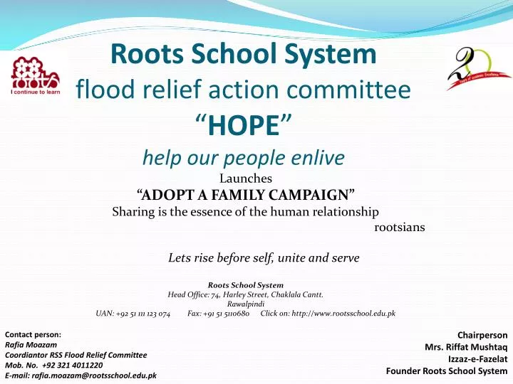 roots school system flood relief action committee hope help our people enlive