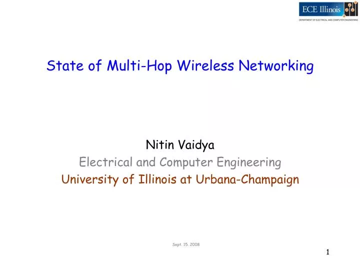 state of multi hop wireless networking