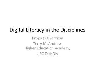 Digital Literacy in the Disciplines