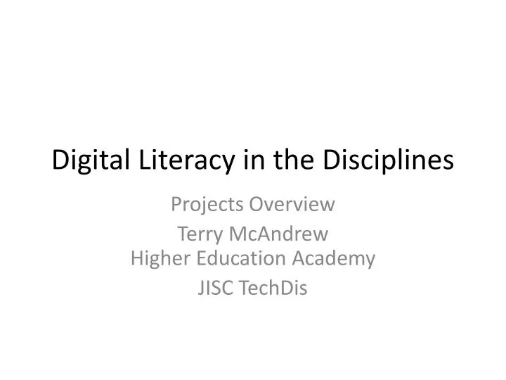 digital literacy in the disciplines
