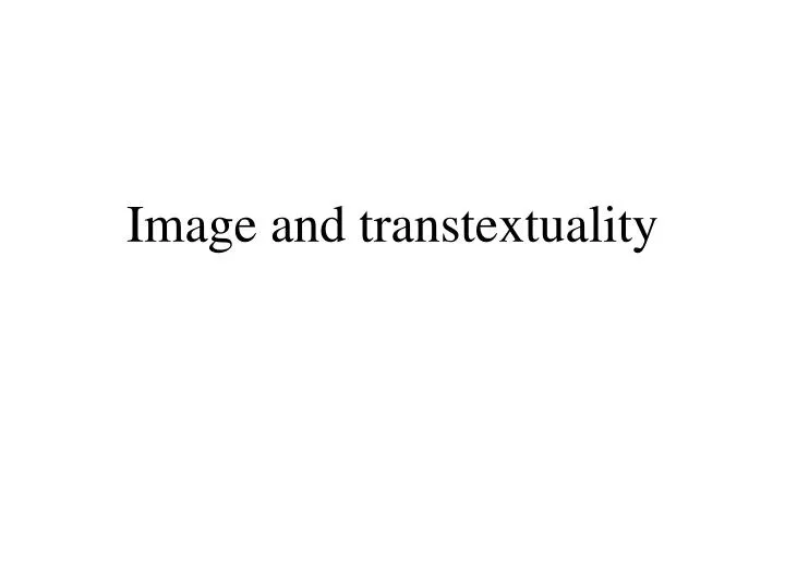 image and transtextuality