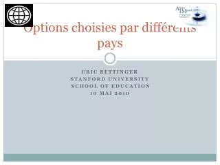 options choisies par diff rents pays