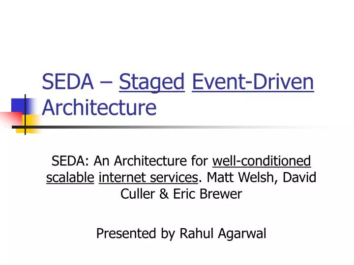 seda staged event driven architecture