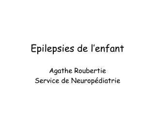 epilepsies de l enfant