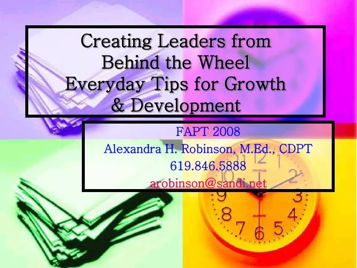creating leaders from behind the wheel everyday tips for growth development