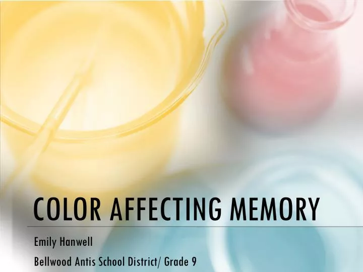 color affecting memory