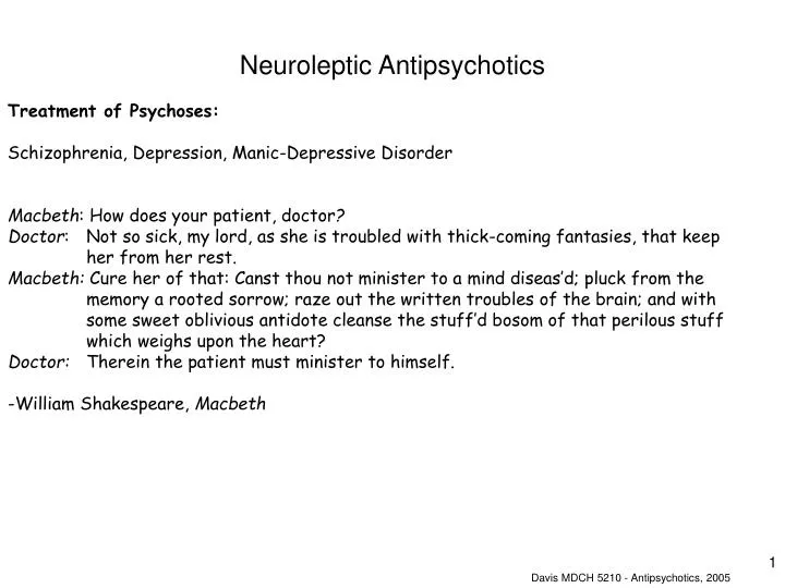 neuroleptic antipsychotics