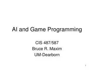 AI and Game Programming