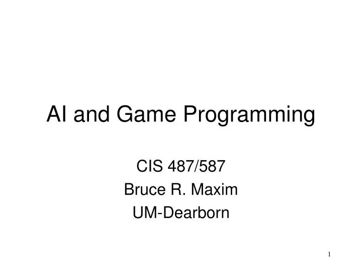 ai and game programming