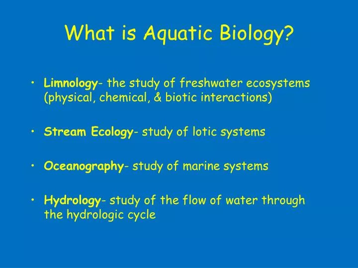 what is aquatic biology