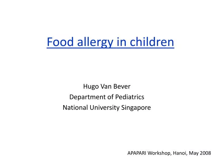 food allergy in children