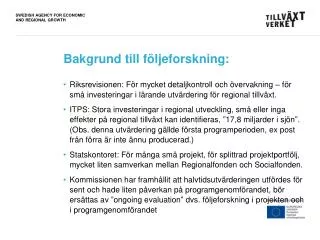 bakgrund till f ljeforskning