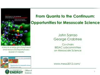 From Quanta to the Continuum: Opportunities for Mesoscale Science