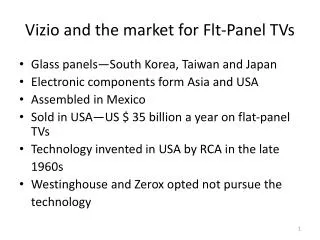 Vizio and the market for Flt-Panel TVs