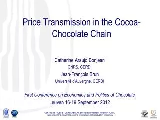 Price Transmission in the Cocoa-Chocolate Chain