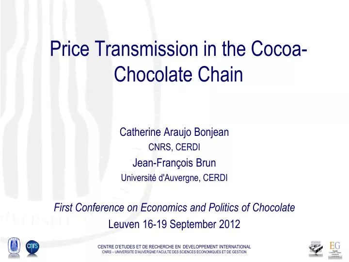 price transmission in the cocoa chocolate chain