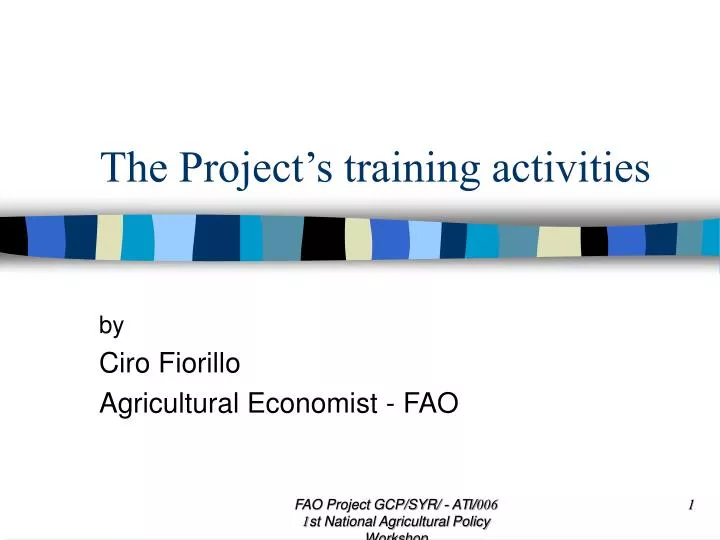 the project s training activities